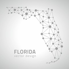 Florida vector grey contour map, America