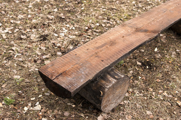 wooden bench in a forest