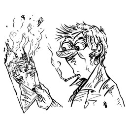 Smoking V: self-portrait in flames
