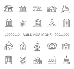 Fototapeta na wymiar Building Icons set, Government