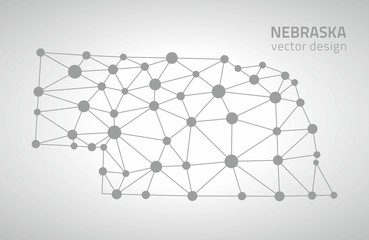 Nebraska outline grey vector map