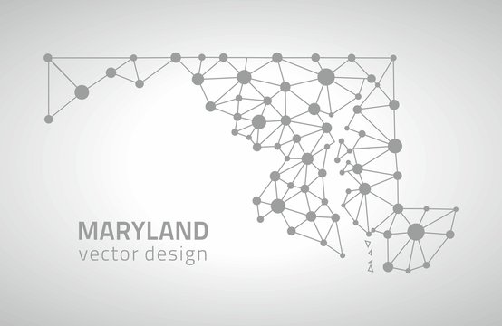 Maryland outline grey vector map