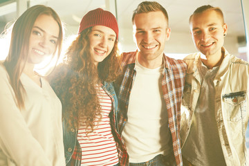 Portrait of young friends