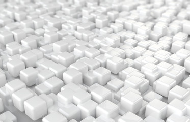 White background with glossy 3d-cubes
