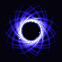 Vector round frame. Glow light effect. Abstract glowing lines. Vector illustration