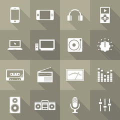 Vector Flat Icon Set - Audio
