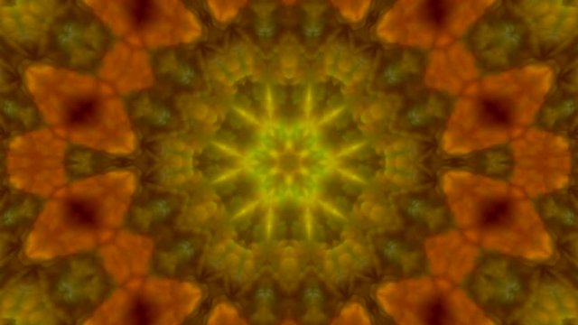 Amazing abstract kaleidoscopic colored pattern with hexagon mosaic texture. Excellent animated soft scaly background for your design in HD. Adorable hypnotic visuals for wonderful decorative intro.