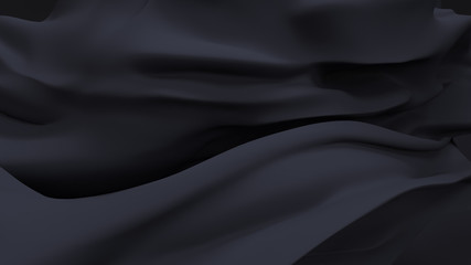 Black abstract background with waves