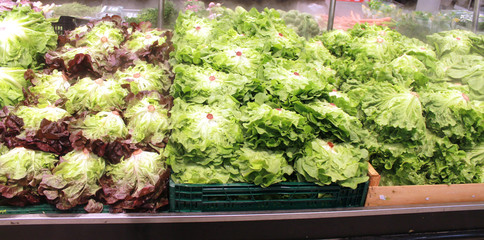 étalage de salades