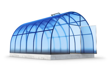 One round greenhouse on white