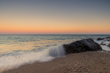 Sunset in the beach shore
