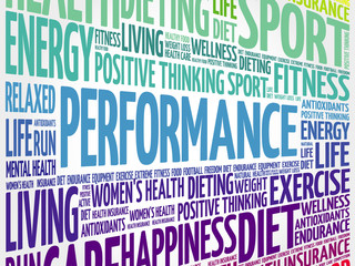 PERFORMANCE word cloud, fitness, sport, health concept