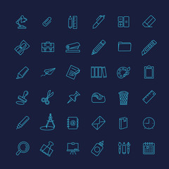 Outline web icon set - office stationery
