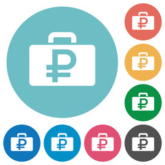 Flat ruble bag icons