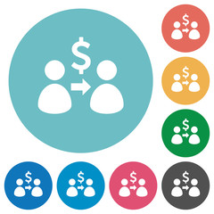 Flat send dollar icons