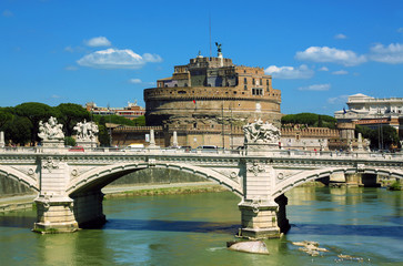 View of castel Sant' Angelo - Rome, Italy