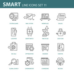 Modern thin line icons set for business, infographic and different projects