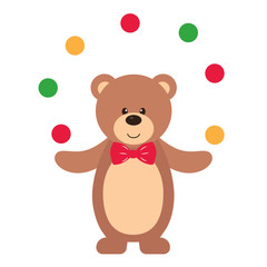 teddy with balls vector