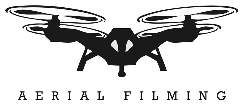 Drone, aerial filming logo icon