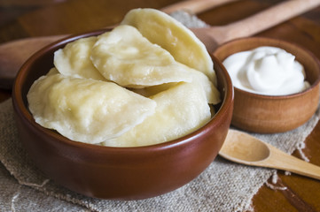 Vareniki. Ukrainian food. Food photography.