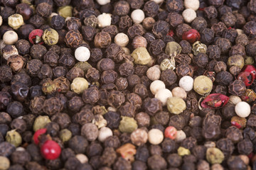 colored peppercorns as a background