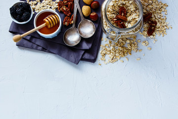 Healthy breakfast background