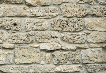 New stone wall closeup