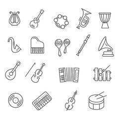 music instruments. Vector icons