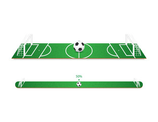 Green soccer field with status bar element. Vector illustration - 108137365