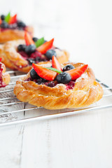Tasty buns with berries
