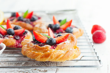 Tasty buns with berries