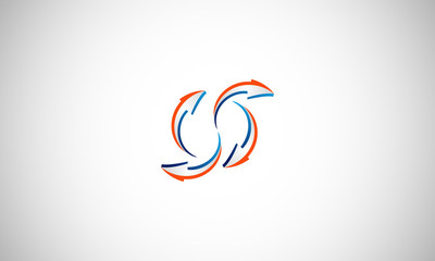 swirl, arrows, logo