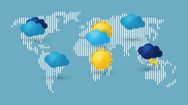 world map with weather icon