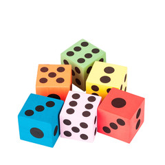 Colorful foam dice