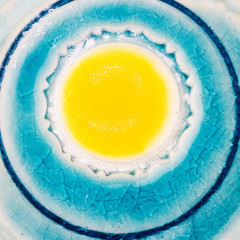 Closeup shot of glazed ceramics texture