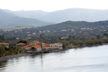 ancient old olive press at Molivos Lesvos