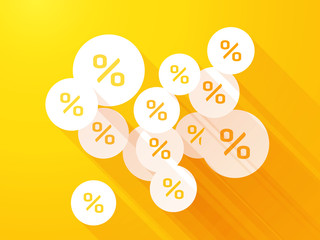 percent discounts on orange yellow background