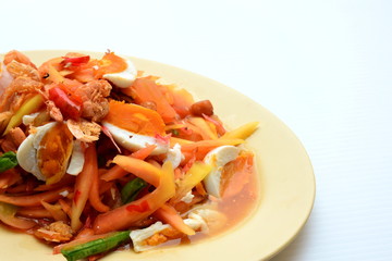 Thai Style Papaya Salad with Satled Eggs