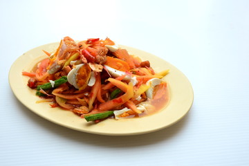 Thai Style Papaya Salad with Satled Eggs