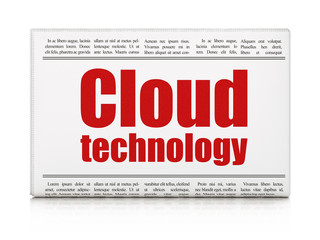 Cloud networking concept: newspaper headline Cloud Technology