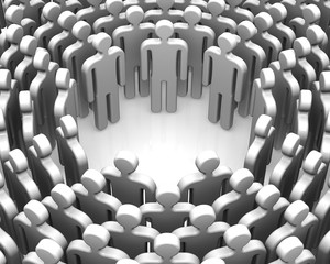 Fototapeta premium Symbols of people lined up in a circle