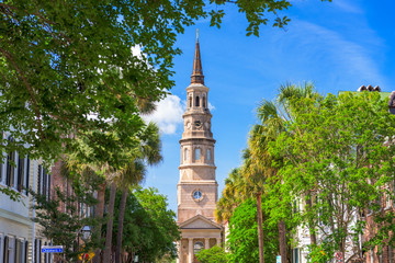 Charleston, South Carolina, USA church in the French Quarter.