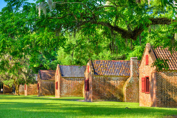 Naklejka premium Historic Southern Plantation Slave Quarters in Charleston, South Carolina, USA.
