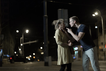Criminal attacking girl