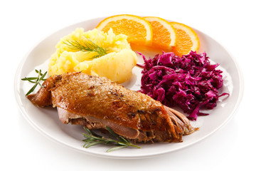 Roast duck fillet and vegetables 