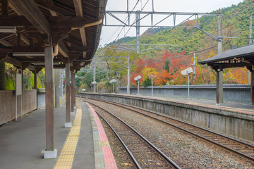 Obraz premium Classic train station in autumn