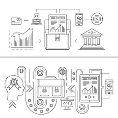 Modern banking business and trade industry