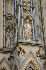Fototapeta na wymiar Wells Cathedral Church Facade, Somerset