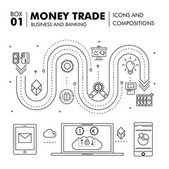 Modern banking business and trade industry