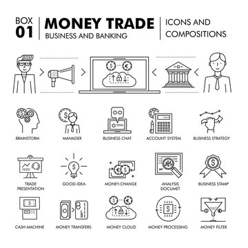 Modern banking business and trade industry